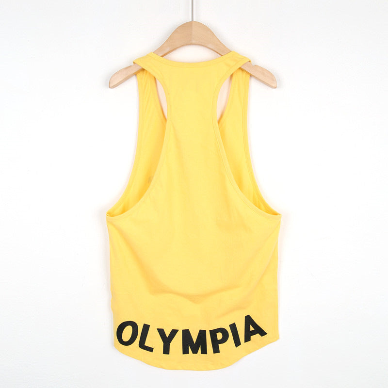 Loose Men's Sports Casual Korean-style Summer Cotton Gym Running Training I-shaped Vest