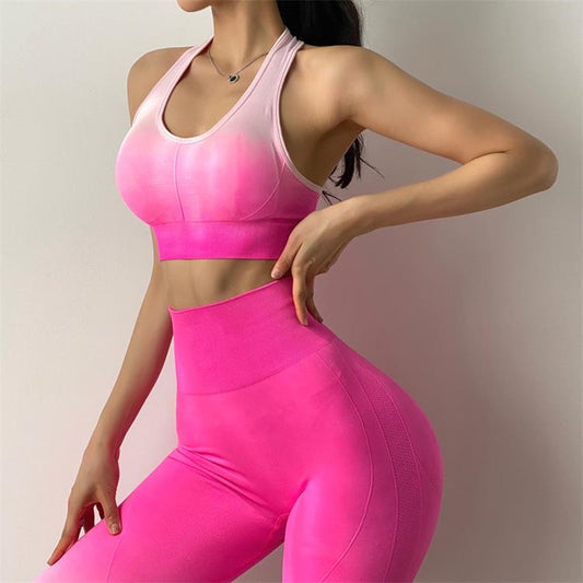 Two Piece Seamless Yoga Women's Gym Polyester BODYSUIT